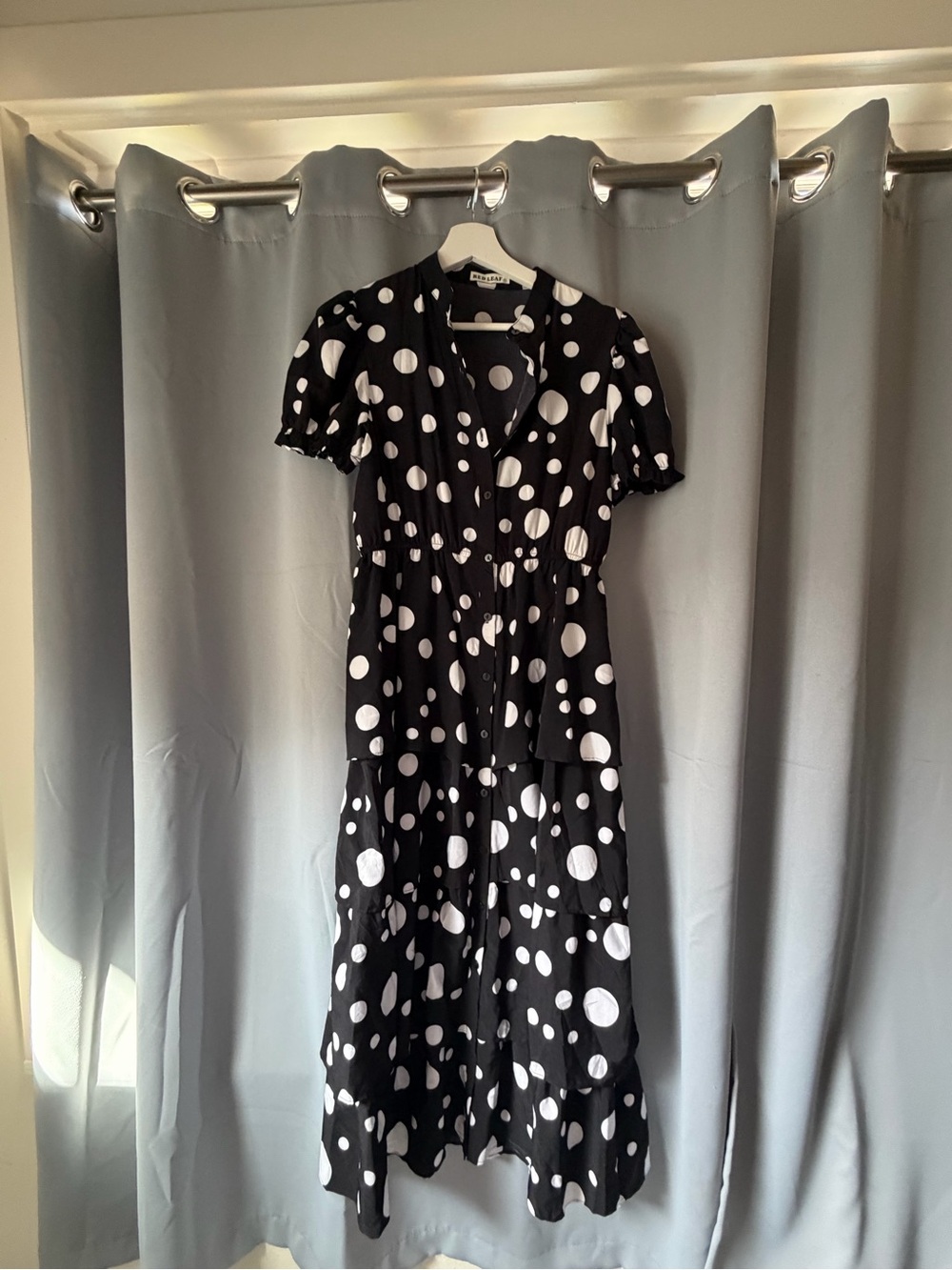 Black & White Polka Dot Midi Dress